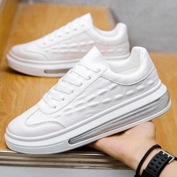 ⁦Trendy Leather Men's Shoes Fashion Casual Sneakers⁩ - الصورة ⁦6⁩